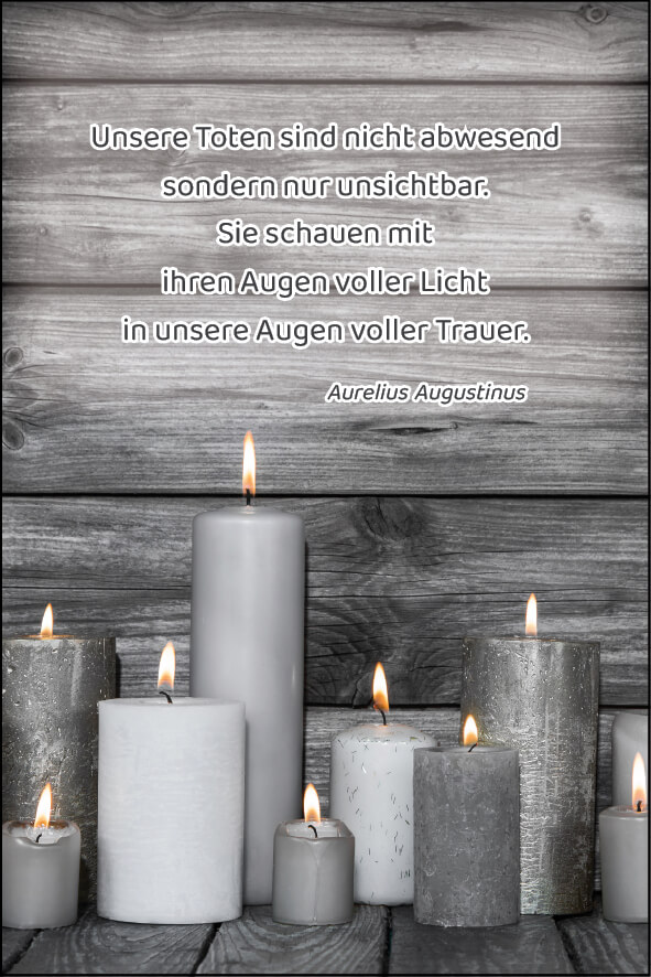 Kerzenlichter mit Spruch