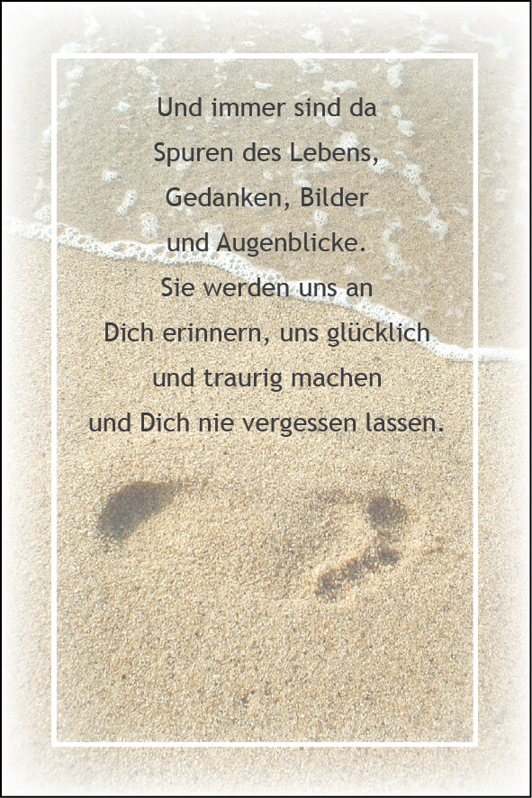 Spuren im Sand Trauermotiv