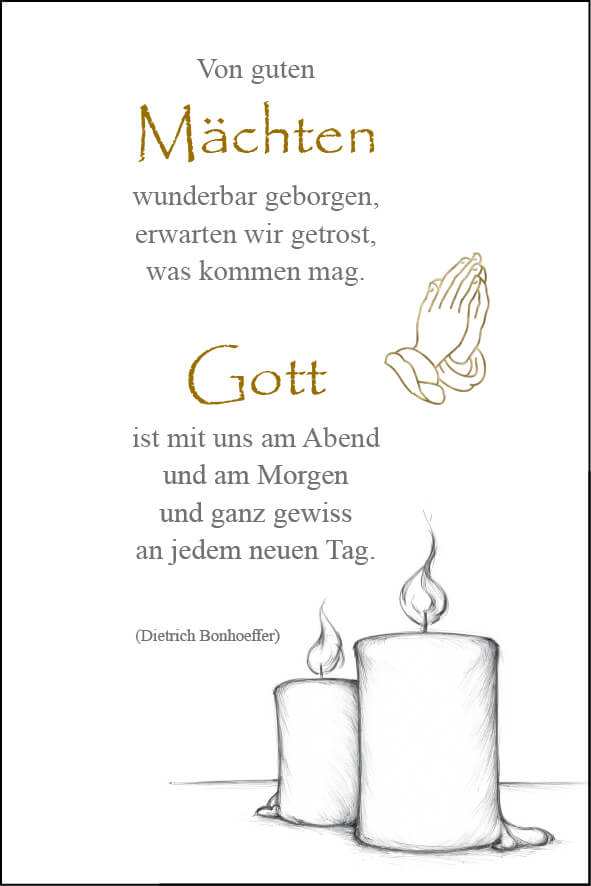 Von guten Mächten Trauerkarte